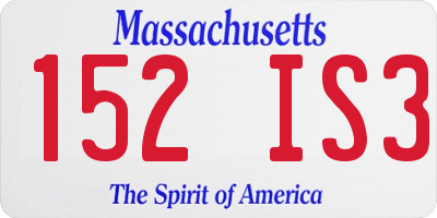 MA license plate 152IS3