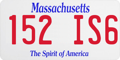 MA license plate 152IS6