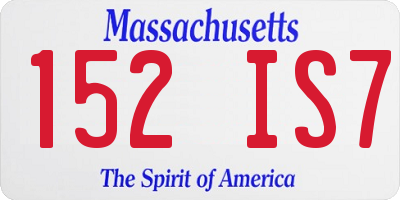 MA license plate 152IS7