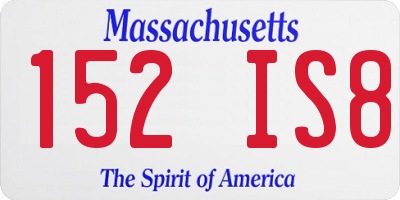 MA license plate 152IS8
