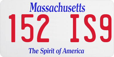 MA license plate 152IS9