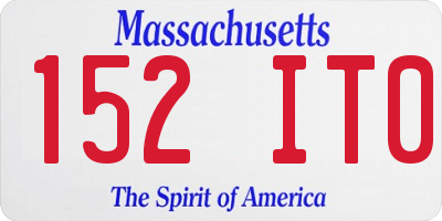 MA license plate 152IT0