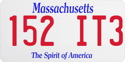 MA license plate 152IT3