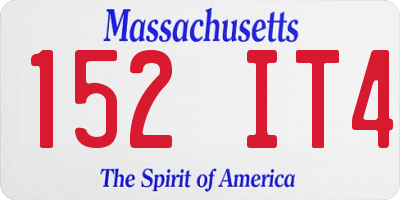 MA license plate 152IT4