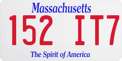 MA license plate 152IT7