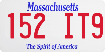 MA license plate 152IT9