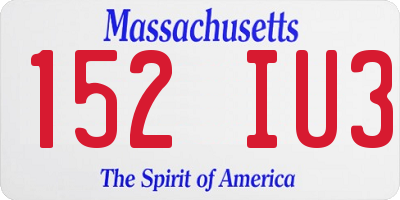 MA license plate 152IU3