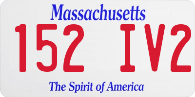 MA license plate 152IV2
