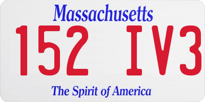 MA license plate 152IV3