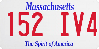 MA license plate 152IV4