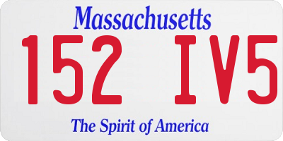 MA license plate 152IV5