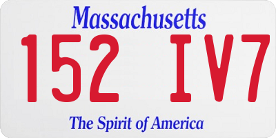 MA license plate 152IV7
