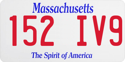 MA license plate 152IV9