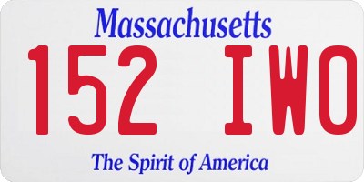 MA license plate 152IW0