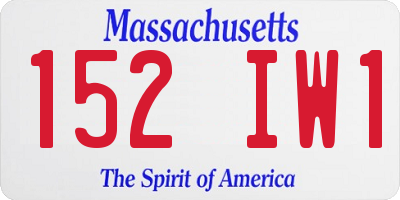 MA license plate 152IW1