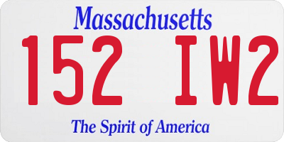 MA license plate 152IW2