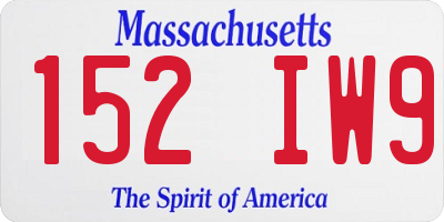 MA license plate 152IW9