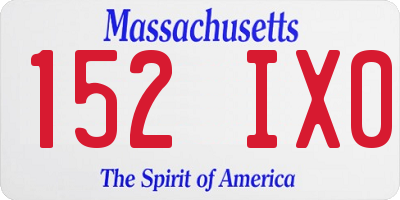 MA license plate 152IX0