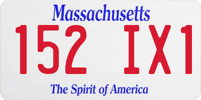 MA license plate 152IX1
