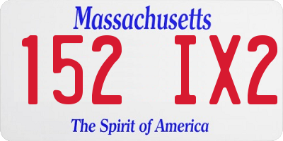 MA license plate 152IX2