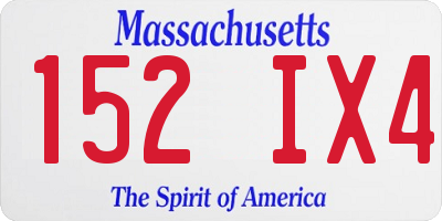 MA license plate 152IX4