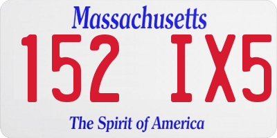 MA license plate 152IX5