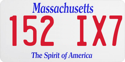 MA license plate 152IX7