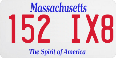 MA license plate 152IX8