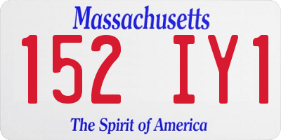 MA license plate 152IY1