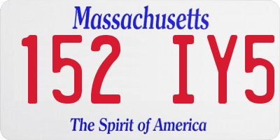 MA license plate 152IY5