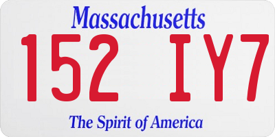MA license plate 152IY7