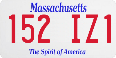 MA license plate 152IZ1