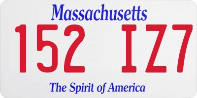 MA license plate 152IZ7