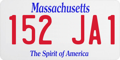 MA license plate 152JA1