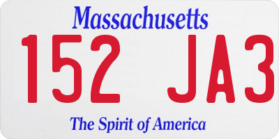 MA license plate 152JA3