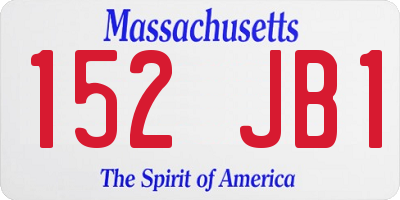 MA license plate 152JB1