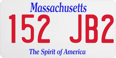 MA license plate 152JB2