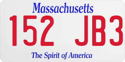 MA license plate 152JB3