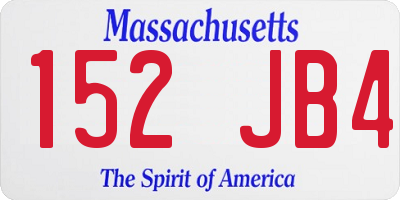 MA license plate 152JB4