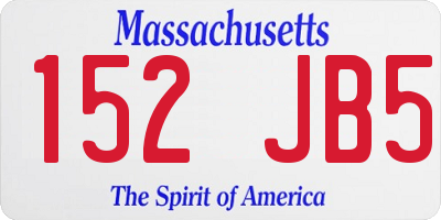 MA license plate 152JB5