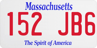 MA license plate 152JB6