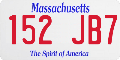 MA license plate 152JB7