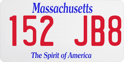 MA license plate 152JB8