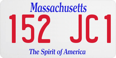 MA license plate 152JC1