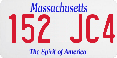 MA license plate 152JC4