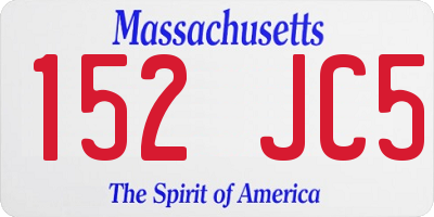 MA license plate 152JC5