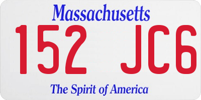 MA license plate 152JC6