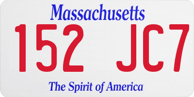 MA license plate 152JC7