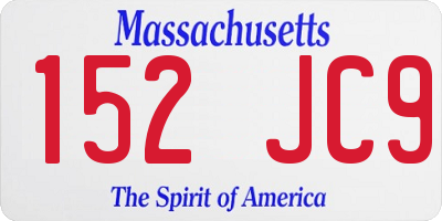 MA license plate 152JC9