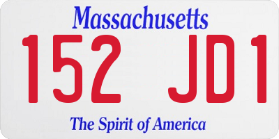 MA license plate 152JD1